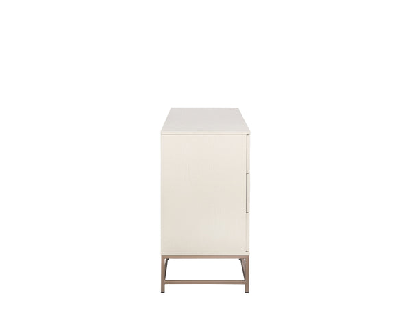Sunpan Rebel Dresser – Modern Cream Oak Wood Design with 9 Soft Closing Drawers and Elegant Hardware Small - 66W x 19D x 34.25H