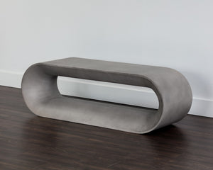 Sunpan Capsule Concrete Bench - Contemporary Design with Open Frame for Stylish Indoor & Outdoor Storage Grey