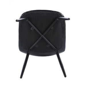 English Elm Pvc Sleek Matte Black Dining Chair Set of 4 for Kitchen Studio or Cafe Use W3766P436151
