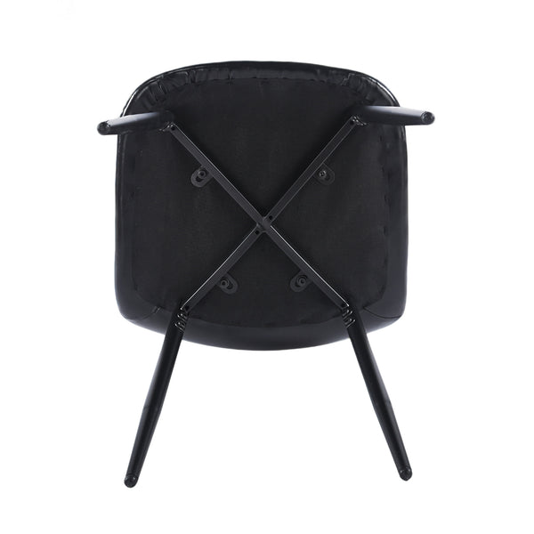English Elm Pvc Sleek Matte Black Dining Chair Set of 4 for Kitchen Studio or Cafe Use W3766P436151