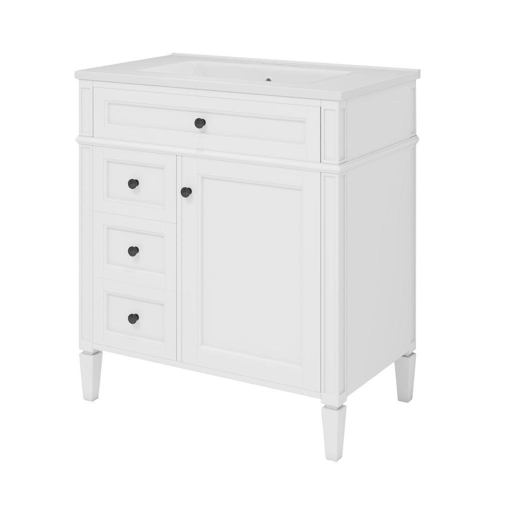 English Elm 30'' Modern Bathroom Vanity With Ceramic Sink, Soft-Close Drawers & Stylish Storage Cabinet Solutions N710P206904Z