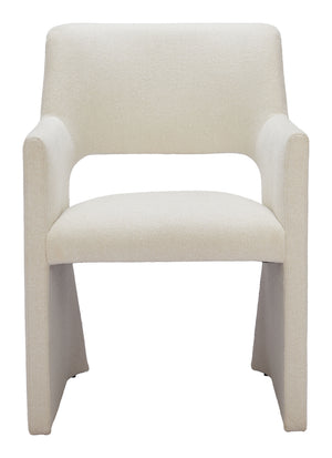 Minet Dining Chair Linen White 109998 Zuo Modern