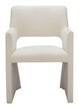 Minet Dining Chair Linen White 109998 Zuo Modern