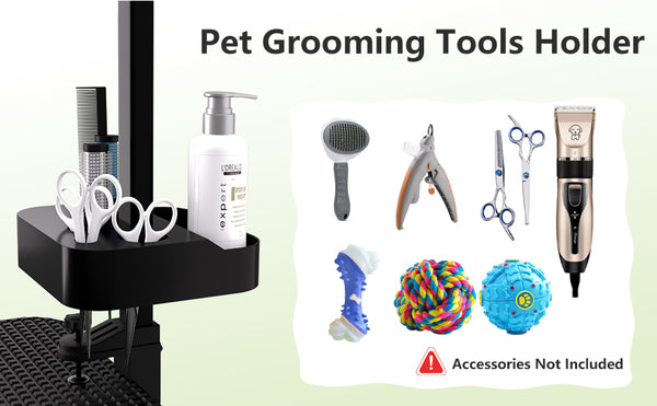 English Elm 47'' Foldable Dog Grooming Table X-lift Adjustable Height Station with Arm Noose Organizer W3587P358751