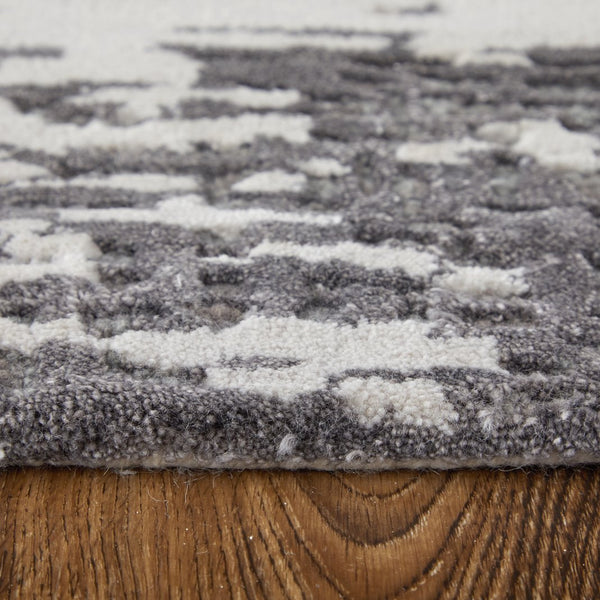 Feizy Rugs Zarah Modern Elegant Hand-tufted Wool & Viscose Abstract Watercolor Area Rug For Serene Spaces Ivory,Gray,Blue Viscose,Wool Zrh8917fivychlf00