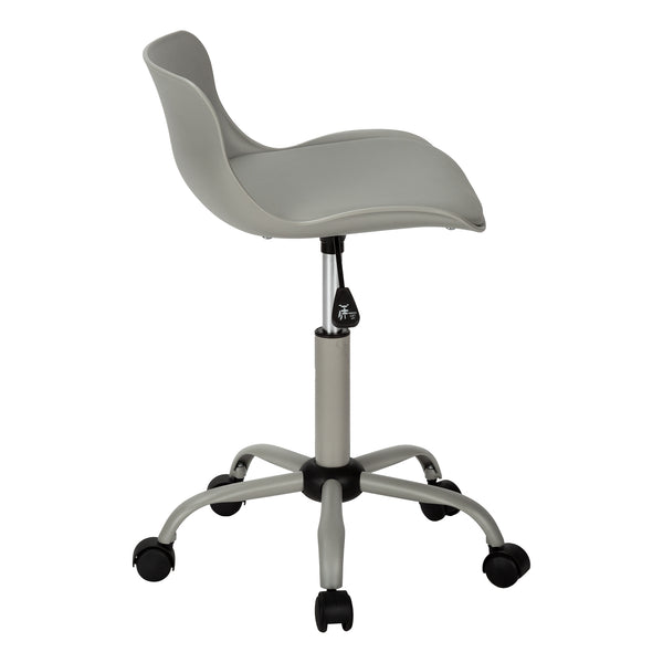English Elm Office Chair ergonomic kids low-back with padded seat, 360° swivel, height adjustable, modern white base Grey 20 L x 8 W x 20 H B2710P219783