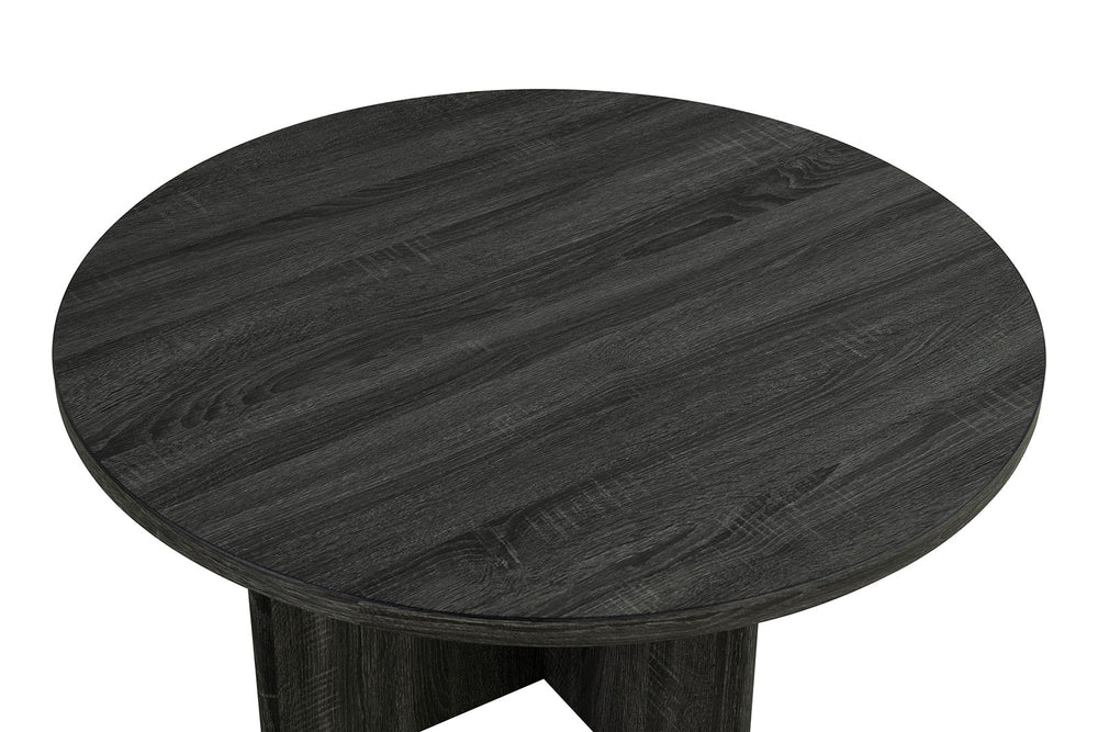English Elm Contemporary 3-Piece Round Table Set: Stylish Coffee & End Tables With Cross-Arch Base In Gray Finish B2741P395102