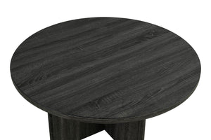English Elm Contemporary 3-Piece Round Table Set: Stylish Coffee & End Tables With Cross-Arch Base In Gray Finish B2741P395102