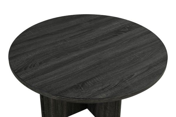 English Elm Contemporary 3-Piece Round Table Set: Stylish Coffee & End Tables With Cross-Arch Base In Gray Finish B2741P395102
