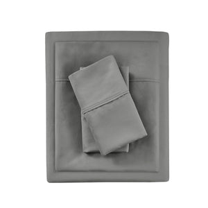 English Elm 4-piece Full Cotton Blend Sateen Sheet Set with Heiq Temperature Regulating Treatment Charcoal B035P437427