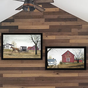 English Elm "goin to Market Billy Jacobs 2-piece Framed Diptych Rural Art Black Wood Frame B06787330