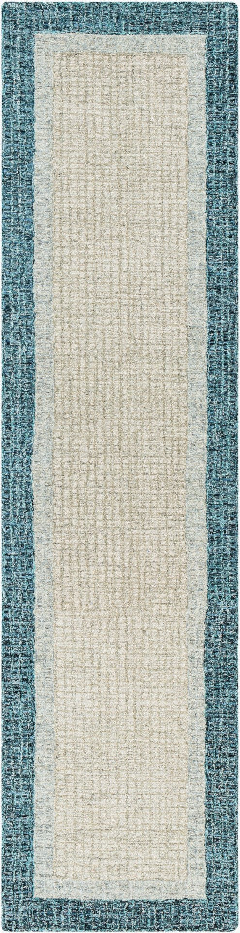 Livabliss Elena Hand Tufted Wool Area Rug Contemporary Pattern for Large Living Spaces Teal, Light Gra 2'6" x 10' EAE2300-2610