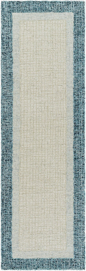 Livabliss Elena Hand Tufted Wool Area Rug Contemporary Pattern for Large Living Spaces Teal, Light Gra 2'6" x 8' EAE2300-268