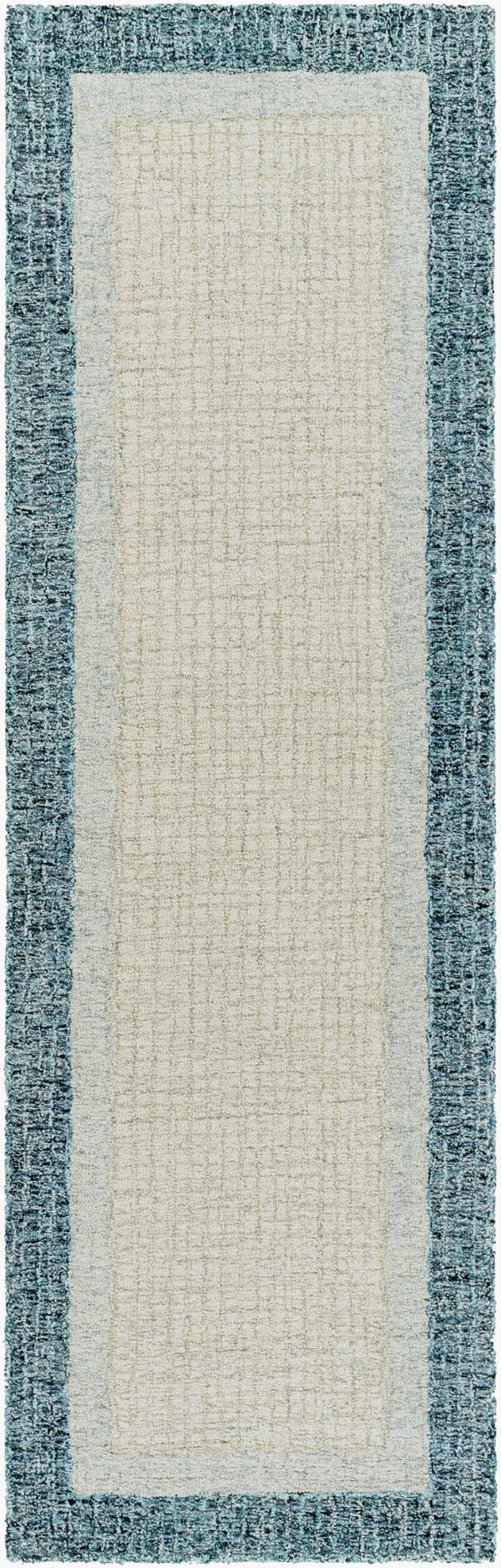 Livabliss Elena Hand Tufted Wool Area Rug Contemporary Pattern for Large Living Spaces Teal, Light Gra 2'6" x 8' EAE2300-268