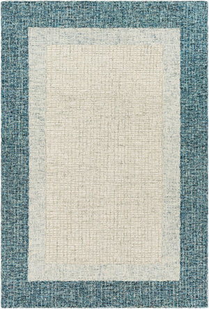 Livabliss Elena Hand Tufted Wool Area Rug Contemporary Pattern for Large Living Spaces Teal, Light Gra 5' x 7'6" EAE2300-576
