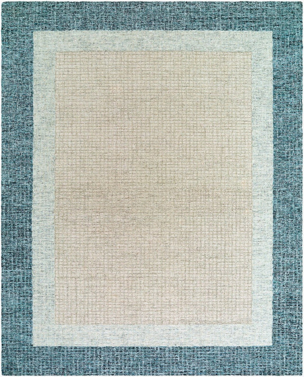 Livabliss Elena Hand Tufted Wool Area Rug Contemporary Pattern for Large Living Spaces Teal, Light Gra 8' x 10' EAE2300-810