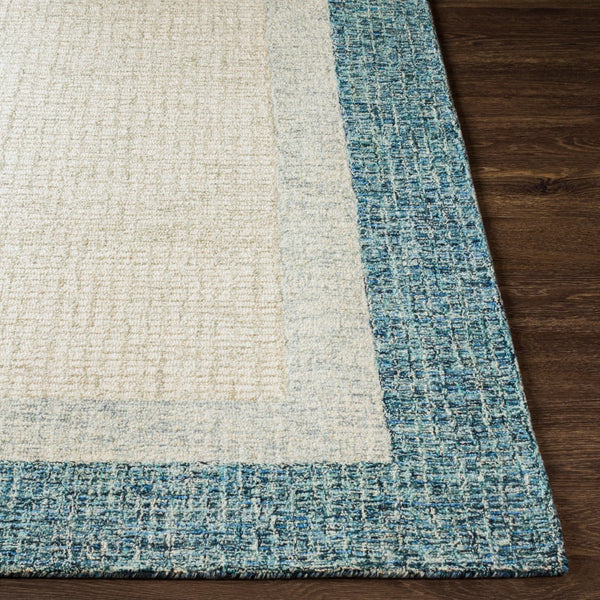 Livabliss Elena Hand Tufted Wool Area Rug Contemporary Pattern for Large Living Spaces Teal, Light Gra 5' x 7'6" EAE2300-576