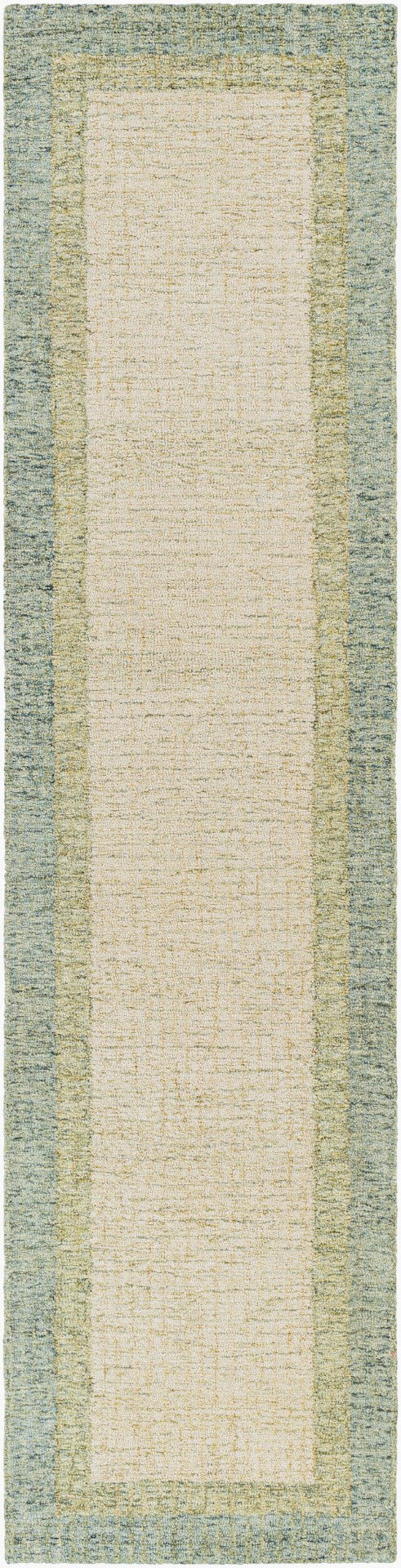 Livabliss Elena Wool Area Rug Hand Tufted Geometric Design for Large Living Dining Rooms Dusty Sage, Lig 2'6" x 10' EAE2302-2610