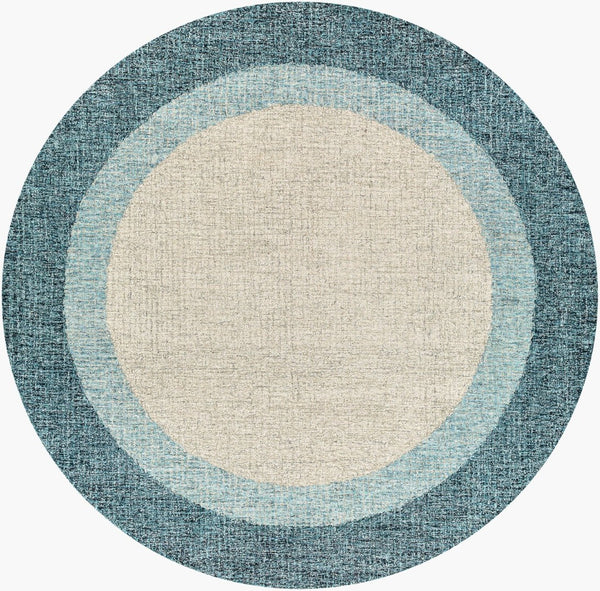 Livabliss Elena Hand Tufted Wool Area Rug Artisan Crafted for Living Dining or Bedroom Spaces Navy, Teal 8' x 8' EAE2303-8RD