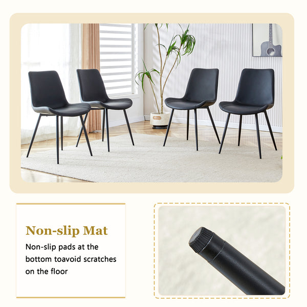 English Elm Scalable Extendable Dining Set with Wood Grain Table and Gray Linen Chairs 8 Piece Black,Walnut,Wood W1151S04680