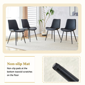 English Elm Scalable Extendable Dining Set Four Chairs Linen Upholstered Walnut Base Modern Black,Walnut,Wood W1151S04678
