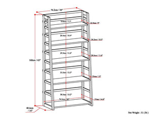 English Elm Acadian Handcrafted Ladder Shelf Bookcase In Rich Brunette Brown – Stylish Storage For Any Room B136P159413