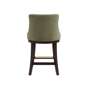 English Elm Lucia Leaf Green Chenille Counter Stool - Elegant Beech Wood Legs & Ergonomic Comfort Design B365P398060