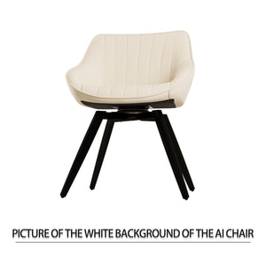 English Elm 31.5" Modern Black Mdf Round Tulip Dining Table Set With 2 Beige Chairs - Perfect For Small Spaces! W2189S00734