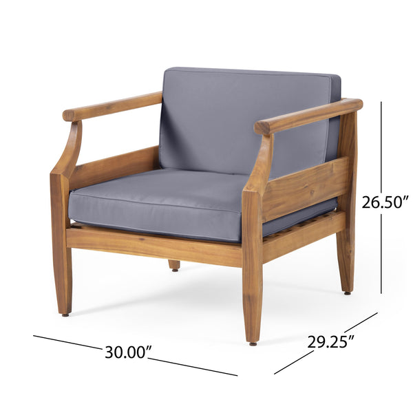 English Elm Aston Outdoor Mid-century Acacia Wood 4 Piece Patio Chat Set with Teak Finish 68589.00DGRY