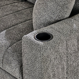 English Elm Seraphina Boucle Sleeper Sectional with Storage Chaise and Built-in Usb Charging B061S00964