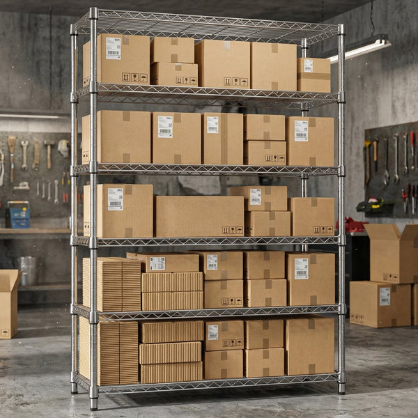 English Elm 5-shelf Heavy Duty Wire Rack Industrial Carbon Steel Garage Pantry Storage Unit W5386P445629