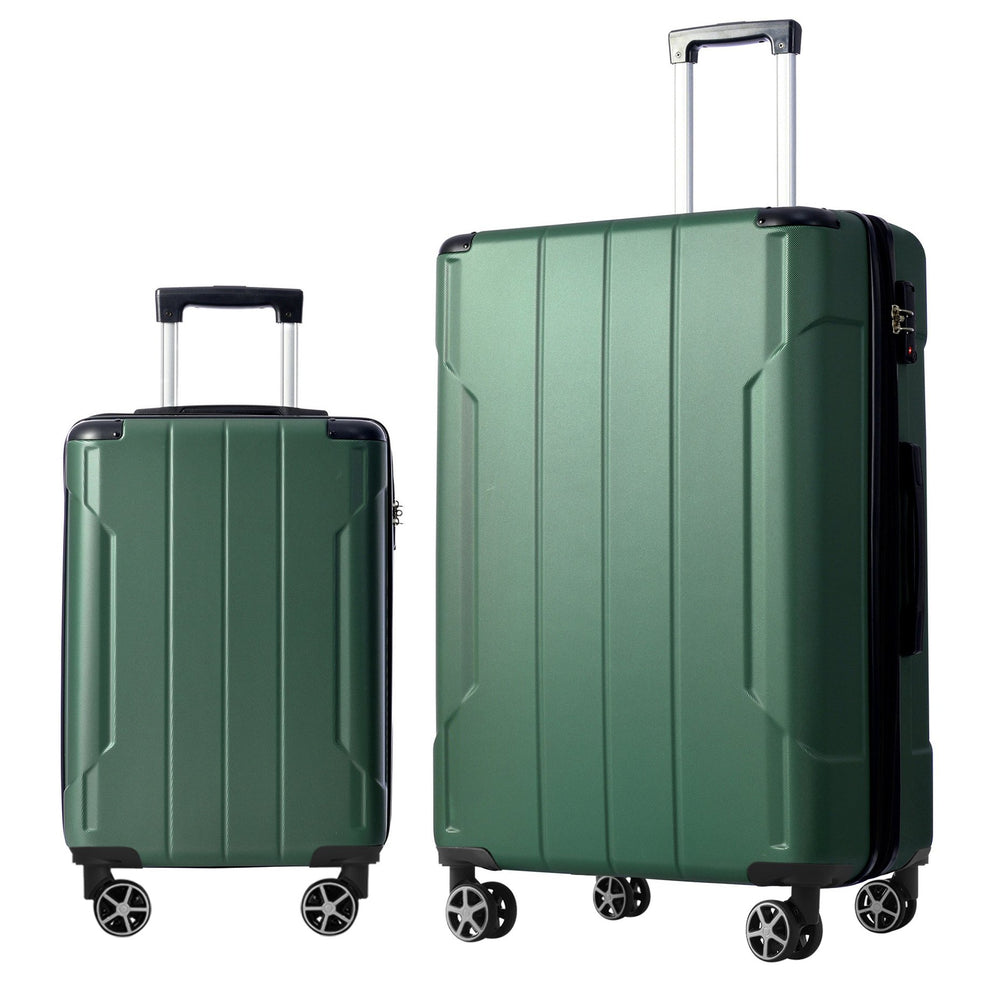 English Elm Hardshell Abs 2 Piece Luggage Set with Tsa Lock Spinner Wheels Carry on Travel Green N730P306666F
