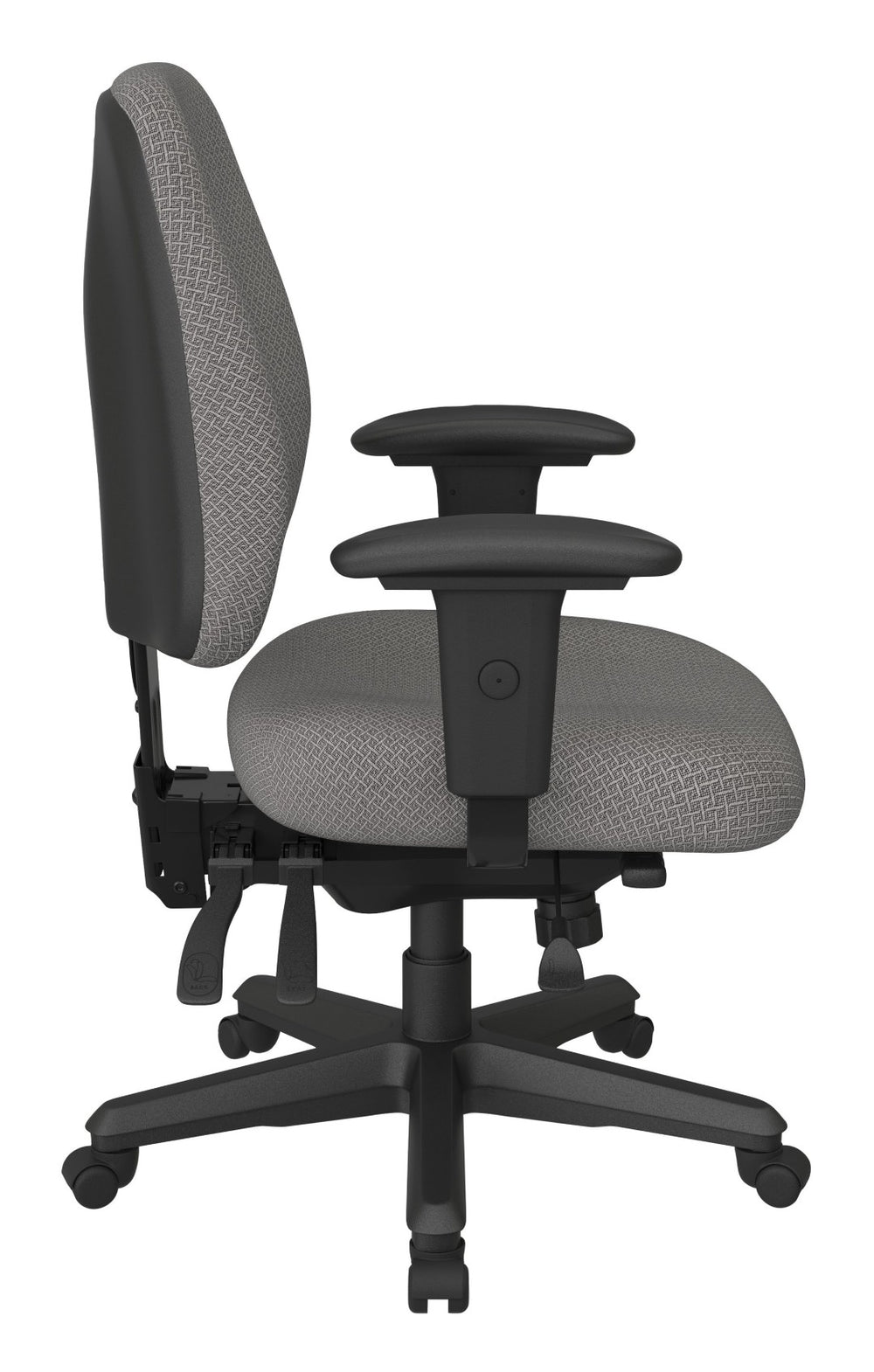 OSP Home Furnishings Ergonomics Chair with Lumbar Support Adjustable Arms and Greenguard Certified Comfort Flint 43808-107