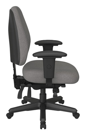 OSP Home Furnishings Ergonomics Chair with Lumbar Support Adjustable Arms and Greenguard Certified Comfort Flint 43808-107