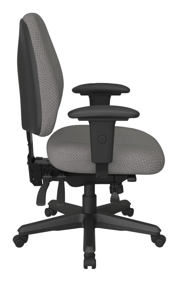 OSP Home Furnishings Ergonomics Chair with Lumbar Support Adjustable Arms and Greenguard Certified Comfort Flint 43808-107