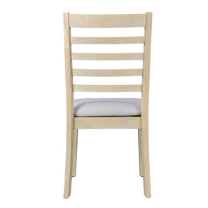 English Elm 7 Extendable Dining Table Set with 18" Leaf and 6 Upholstered Chairs — Rustic Farmhouse 60–78" Wood Veneer Table Natural N752S000090N