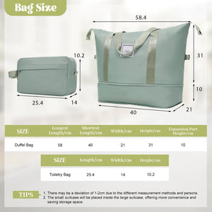 English Elm 6 Piece Hardshell Abs Travel Set with Spinner Wheels Combination Lock and Toiletry Bag Light Green N732P391465Y