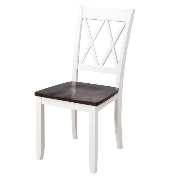 English Elm Topmax Five Piece X-back Dining Set with Solid Wood Legs and Acacia Veneer Top N717S000088K