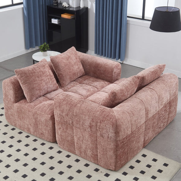 English Elm United Chenille Loveseat Sofa - Cozy Minimalist Modular Sleeper For Apartments & Living Rooms W1568P255138-GIGA