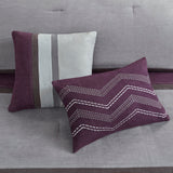 Madison Park Palisades Transitional 7 Piece Faux Suede Comforter Set MP10-6175 Purple