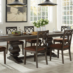 English Elm Brown Padded Side Chair Set of 2 with Beige Fabric Upholstery and Sleek Black Legs for Dining Comfort and Style Espresso B062P209261