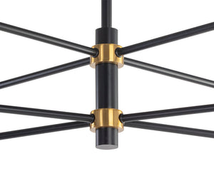 Sunpan Briggs Chandelier – Stunning Black Iron & Bronze Elegance for Dramatic Indoor Spaces, 50.75"W