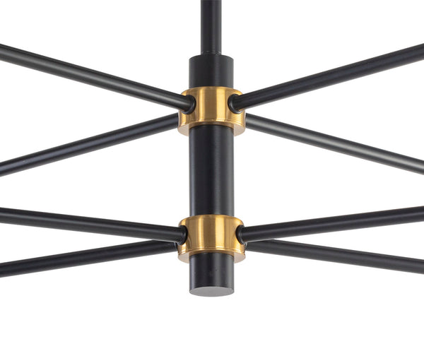 Sunpan Briggs Chandelier – Stunning Black Iron & Bronze Elegance for Dramatic Indoor Spaces, 50.75"W
