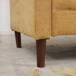 English Elm 80.31'' Upholstered Sofa in Antique Yellow – Curved Track Arms, High-Density Foam Comfort, Quick Assembly T2694P291456