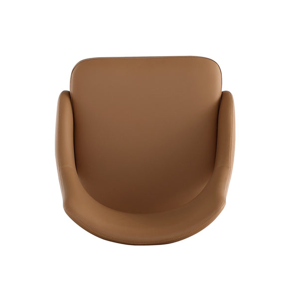 English Elm Tremont Metal Vegan Leather Dining Chair - Modern Saddle Brown Comfort With Durable Steel Frame B365P397718-GIGA