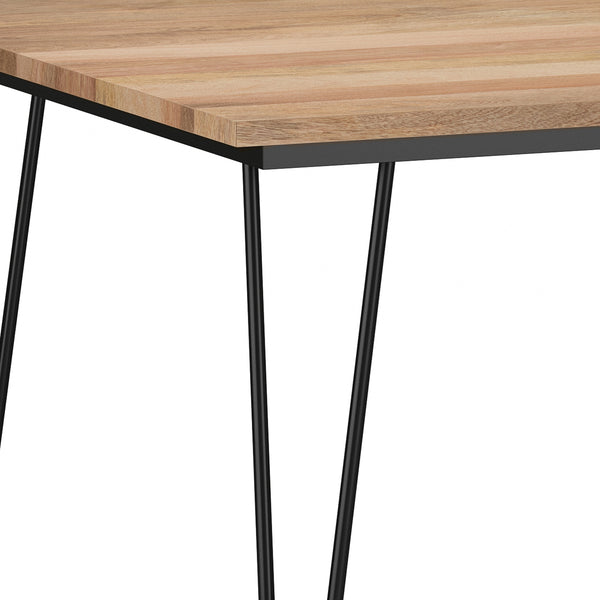 English Elm Hunter 42-Inch Square Dining Table - Modern Solid Mango Wood With Iron Base For Small Spaces B136P158741