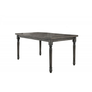 English Elm Transitional 59" Rectangular Dining Table Weathered Grey Veneer Rustic Farmhouse 6-Seat Centerpiece B011P352475