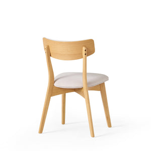 English Elm Caleb Mid Century Upholstered Dining Chairs Rubberwood Tapered Legs Set of 2 Light Beige,Natural N768P379763L