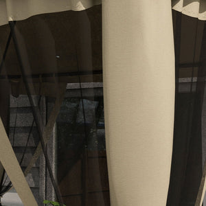 English Elm Outsunny 9.6' X 11.6' Patio Gazebo With Two-Tier Roof, Mesh Walls For Bug-Free Outdoor Relaxation W2225P174223-GIGA