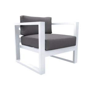 English Elm Granto Aluminum Outdoor Chair with Quick-Dry Cushions, All-Weather Rust-Resistant Seating, Gray B2736P354335